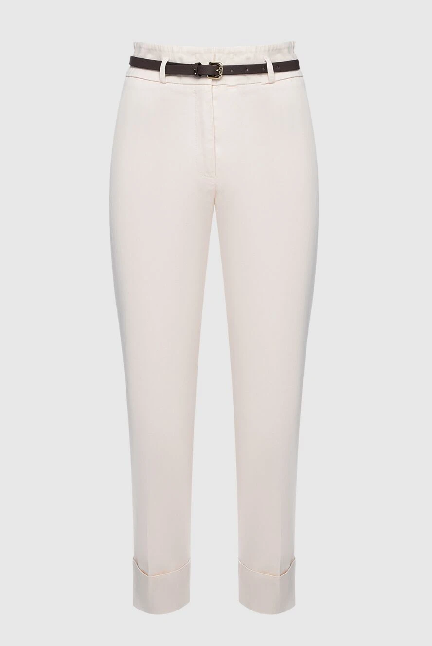 Peserico woman white cotton trousers for women купить с ценами и фото 161097 - photo 1