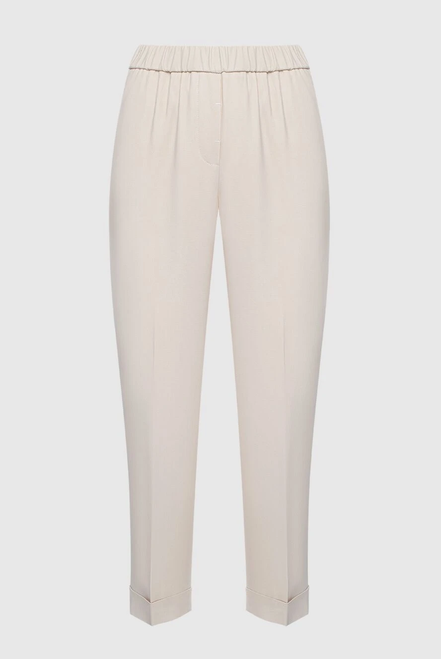 Peserico woman white acetate and cupra trousers for women купить с ценами и фото 161101 - photo 1