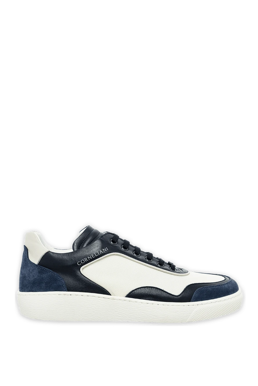 Corneliani man leather and polyester sneakers blue for men купить с ценами и фото 161233 - photo 1