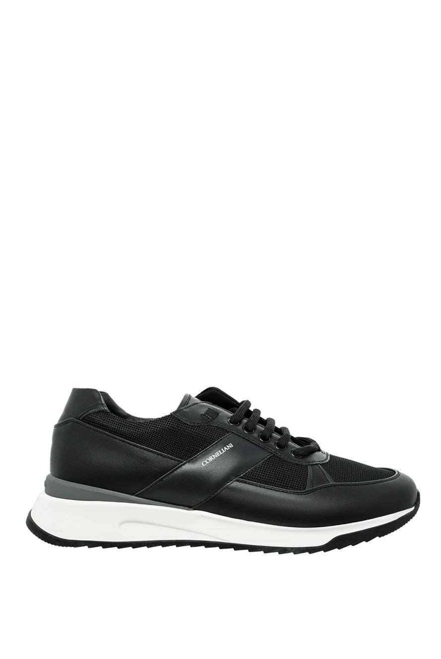 Corneliani man black leather and polyester sneakers for men купить с ценами и фото 161234 - photo 1