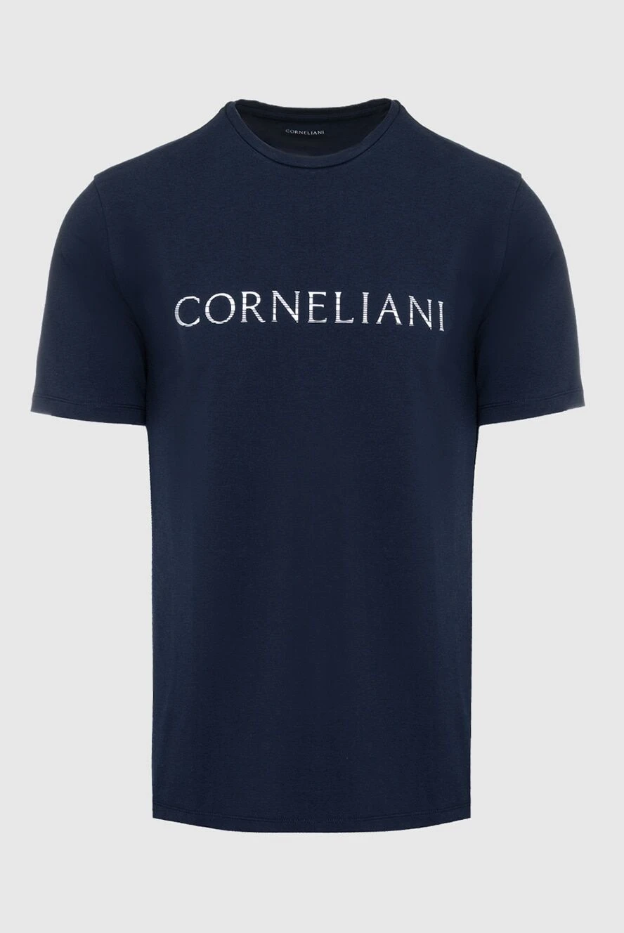 Corneliani man cotton and elastane t-shirt blue for men купить с ценами и фото 161245 - photo 1