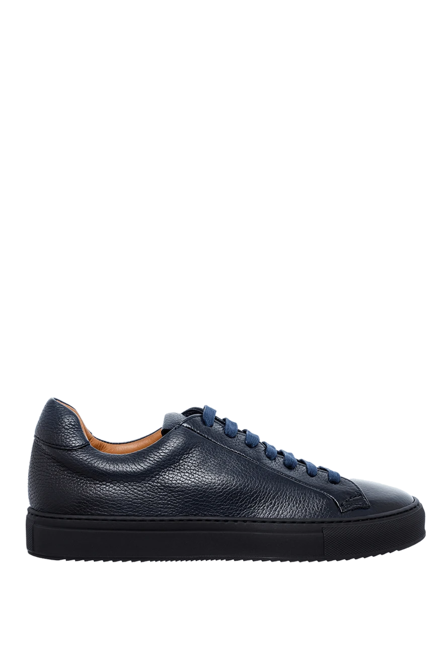 Doucal`s man blue leather sneakers for men купить с ценами и фото 161319 - photo 1