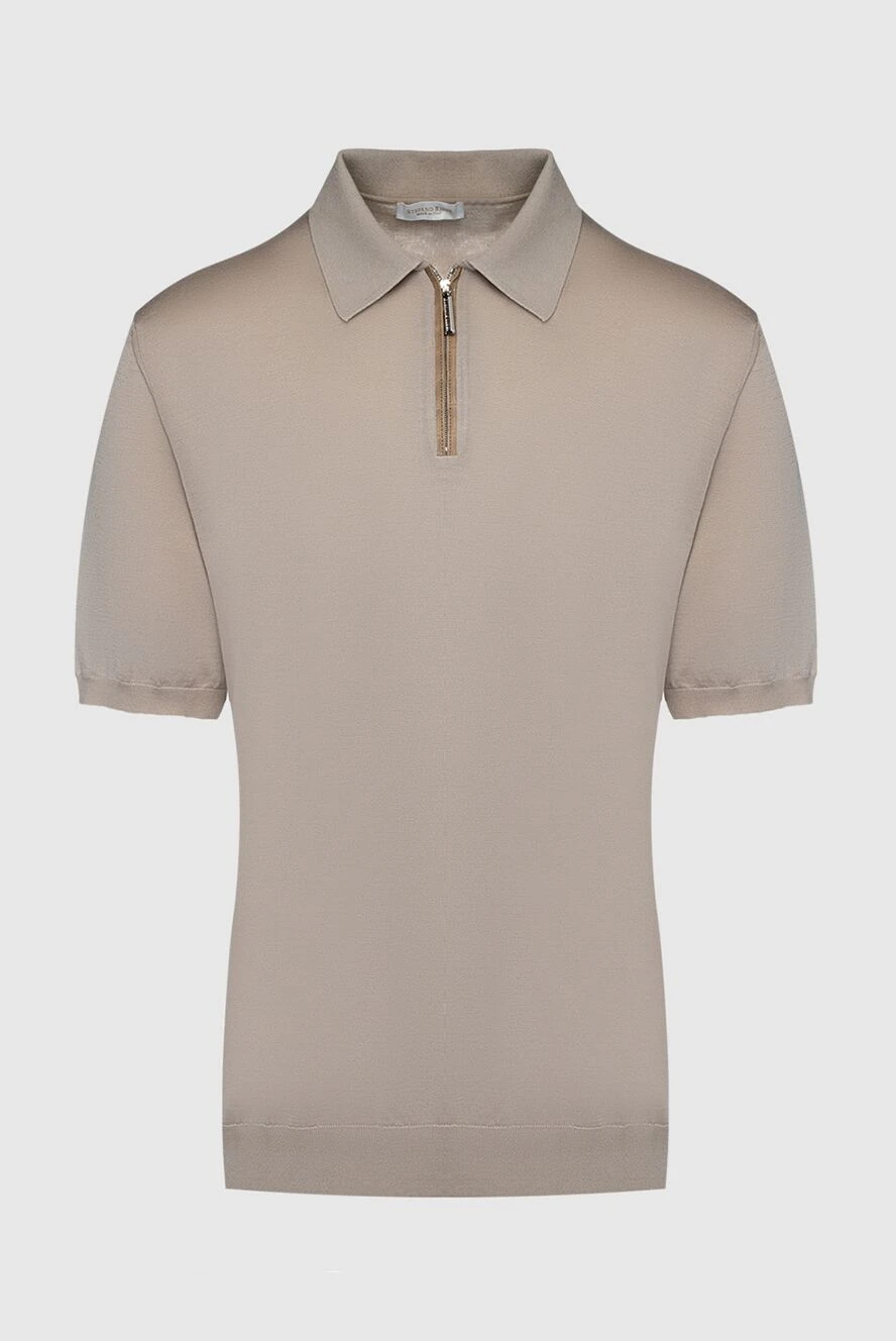 Stefano Ricci beige men's silk and crocodile leather polo 161370 - photo 1