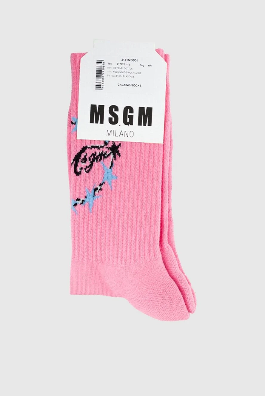 MSGM woman pink cotton socks for women купить с ценами и фото 161429 - photo 1