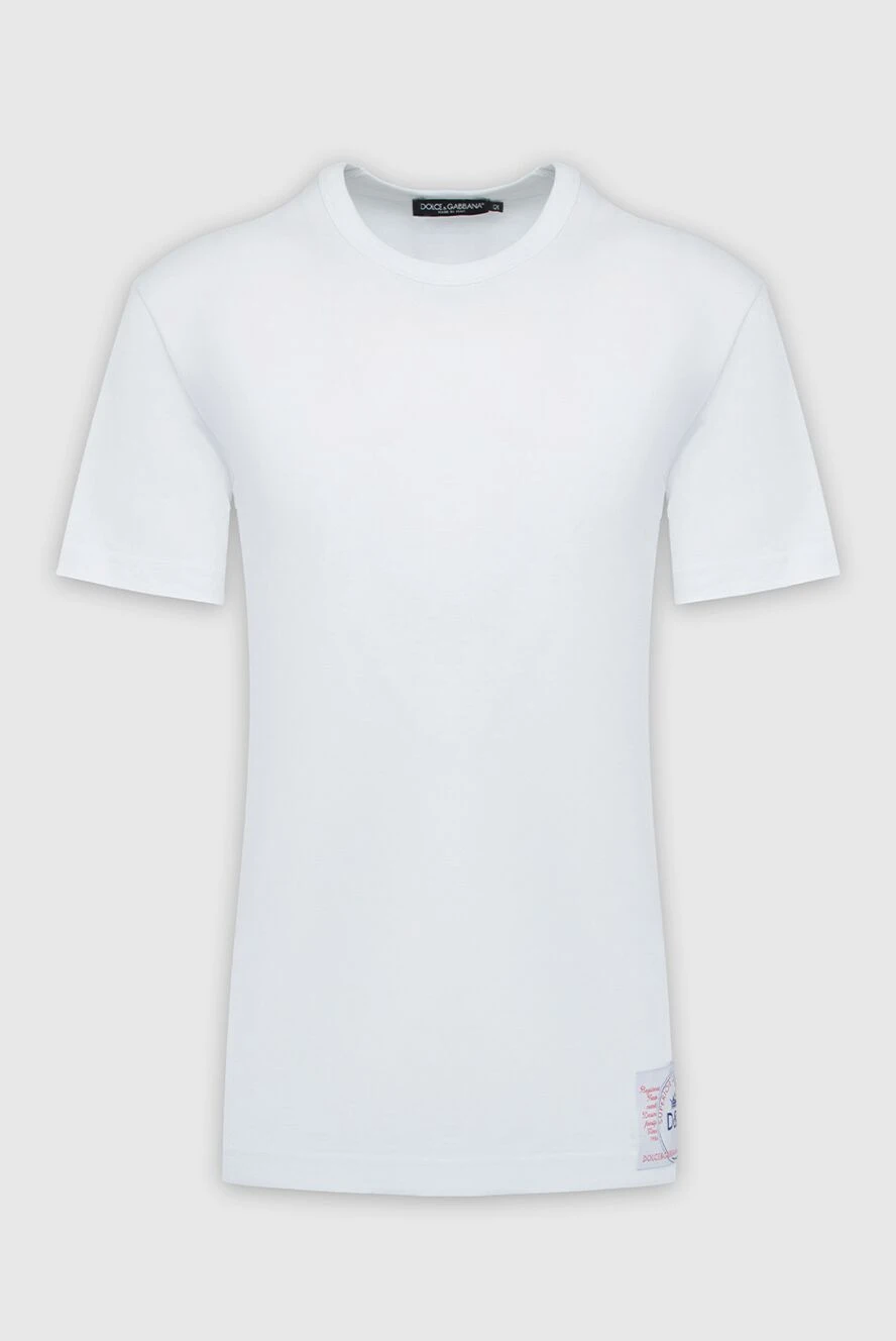 Dolce & Gabbana man white cotton t-shirt for men купить с ценами и фото 161514 - photo 1