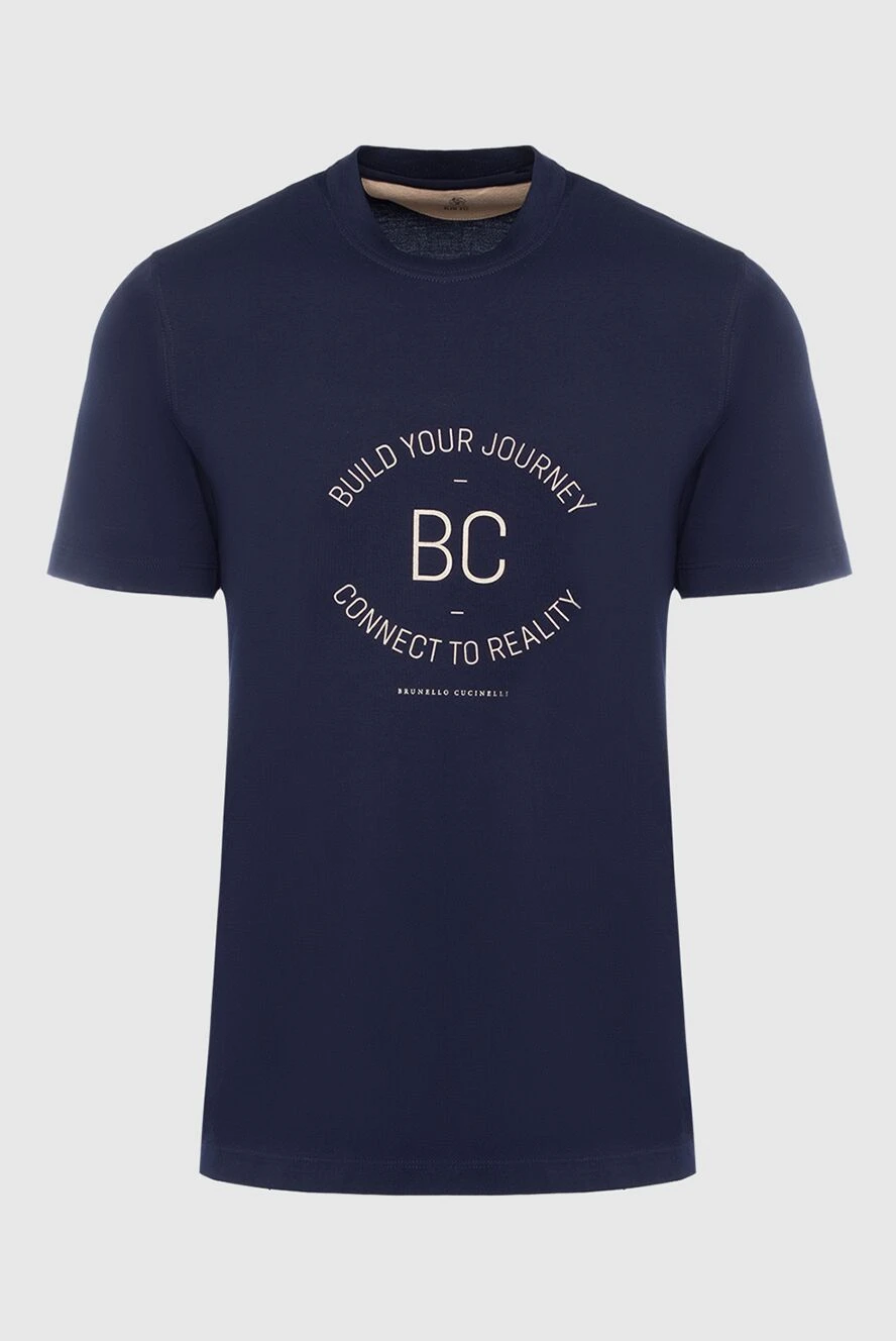 Brunello Cucinelli ерлерге арналған көк мақтадан жасалған футболка 161548 - фото 1