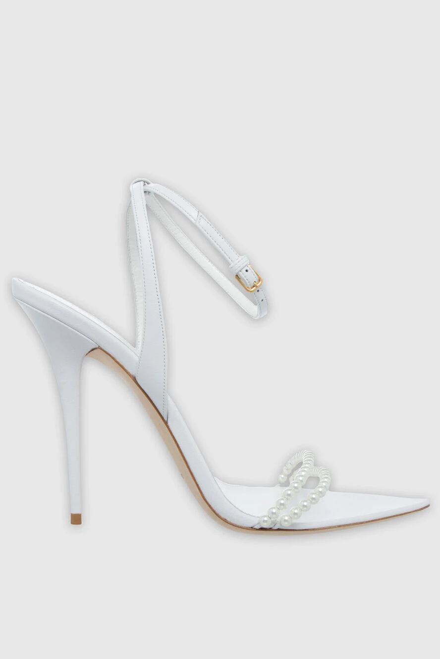 Saint Laurent woman white leather sandals for women купить с ценами и фото 161564 - photo 1