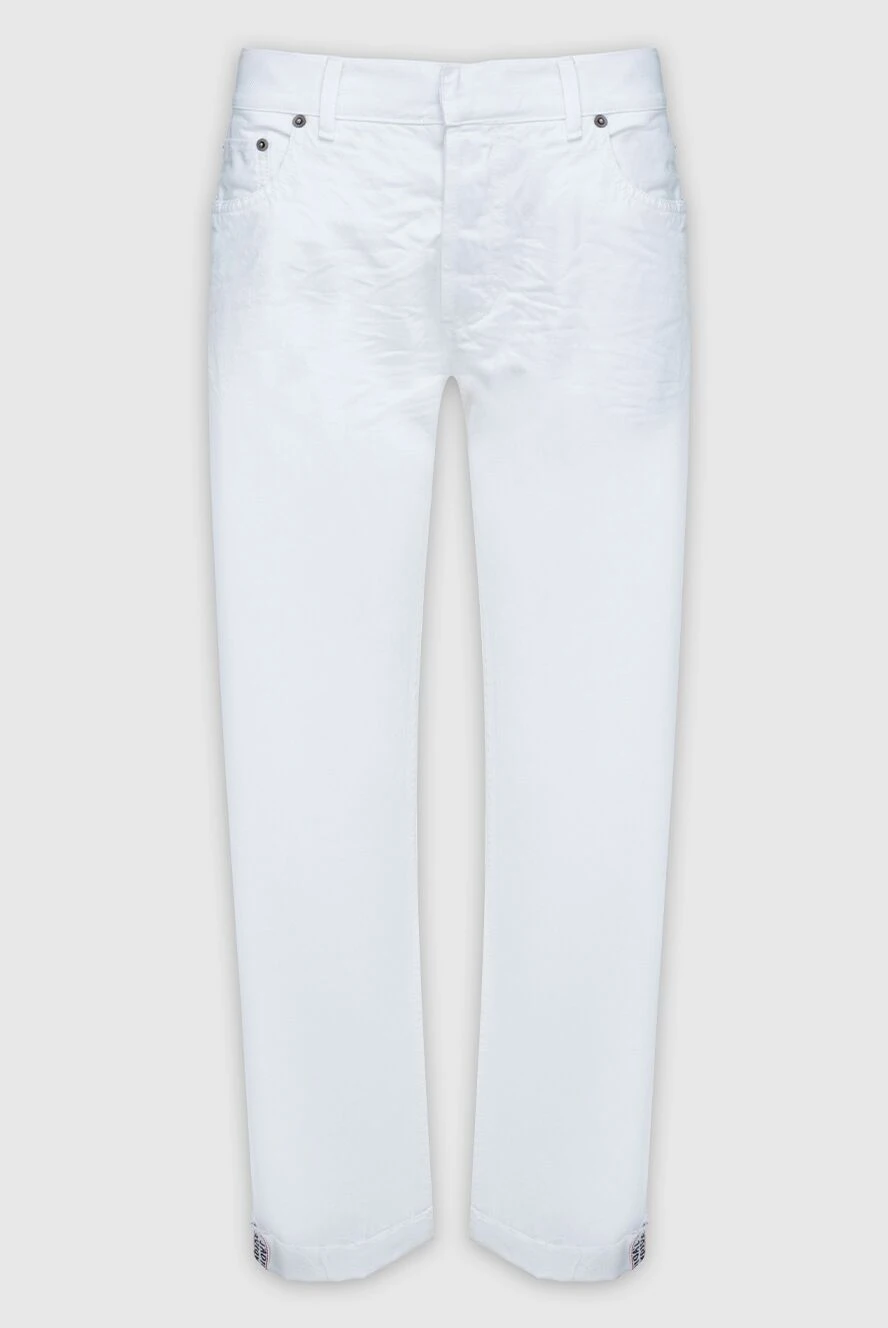 Dior woman white cotton jeans for women купить с ценами и фото 161626 - photo 1