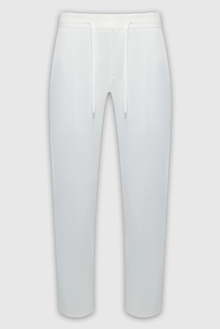 Cesare di Napoli man white linen and wool trousers for men купить с ценами и фото 161681 - photo 1