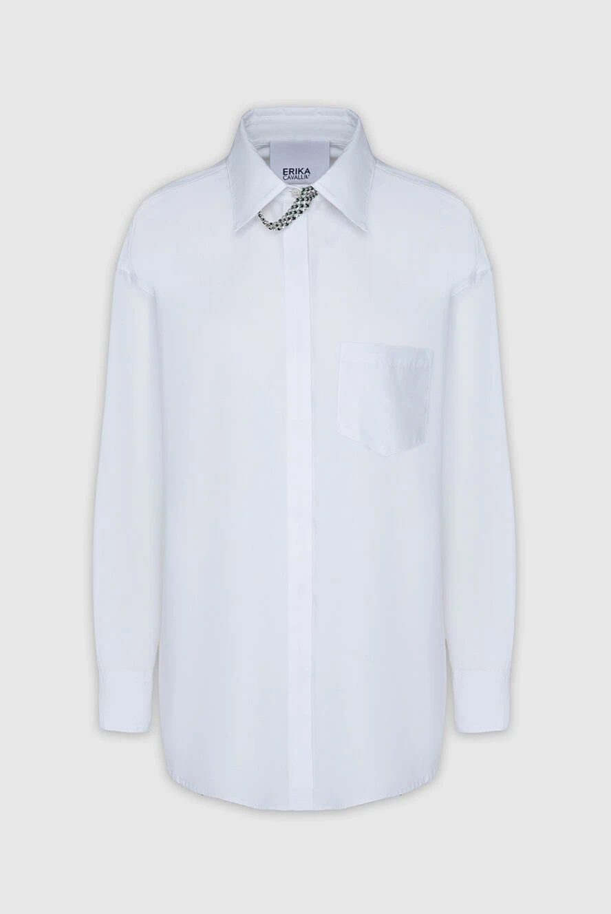 Erika Cavallini woman white polyester and cotton shirt for women купить с ценами и фото 161709 - photo 1