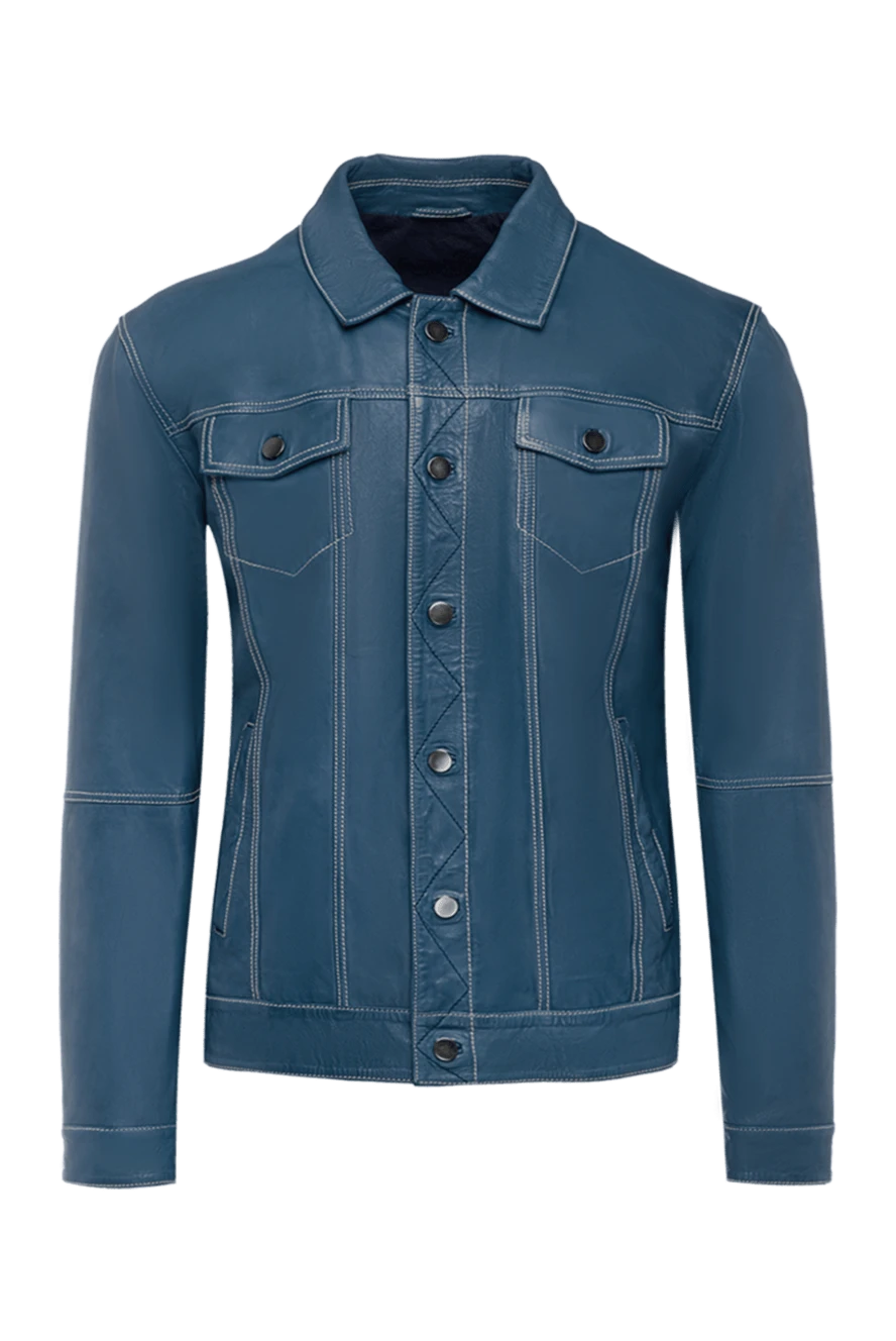 Torras man blue leather jacket for men купить с ценами и фото 161823 - photo 1