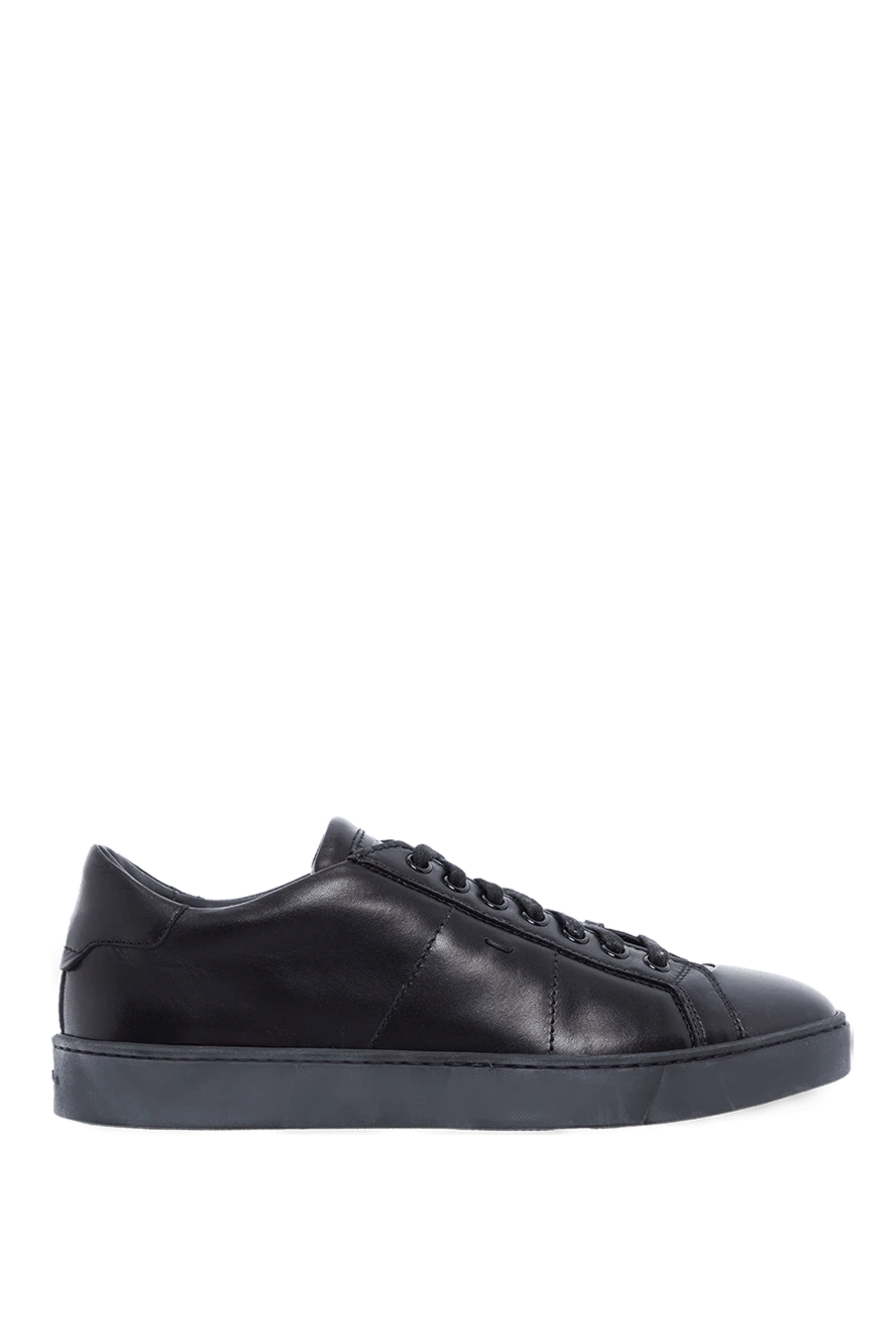 Santoni man black leather sneakers for men купить с ценами и фото 161923 - photo 1