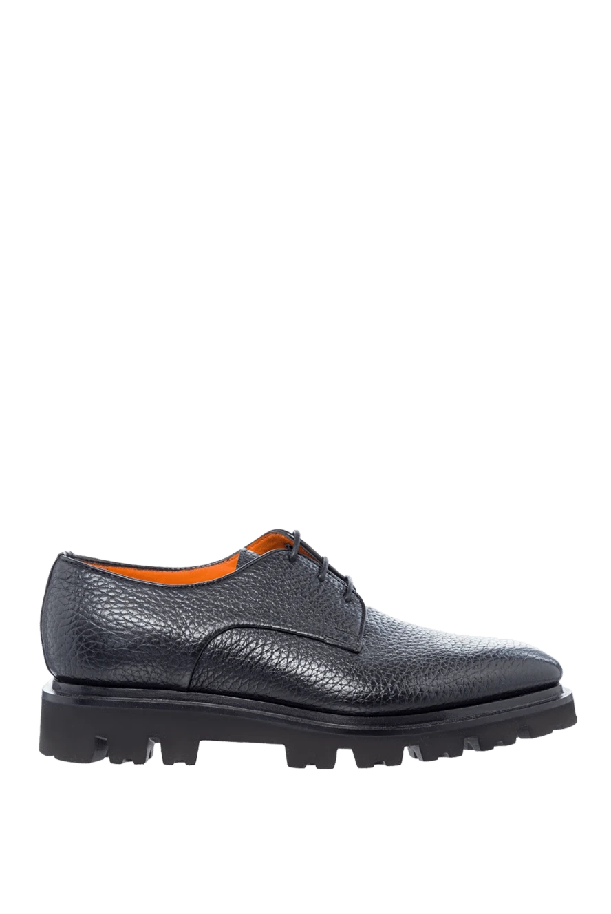 Santoni man men's black leather shoes купить с ценами и фото 161929 - photo 1