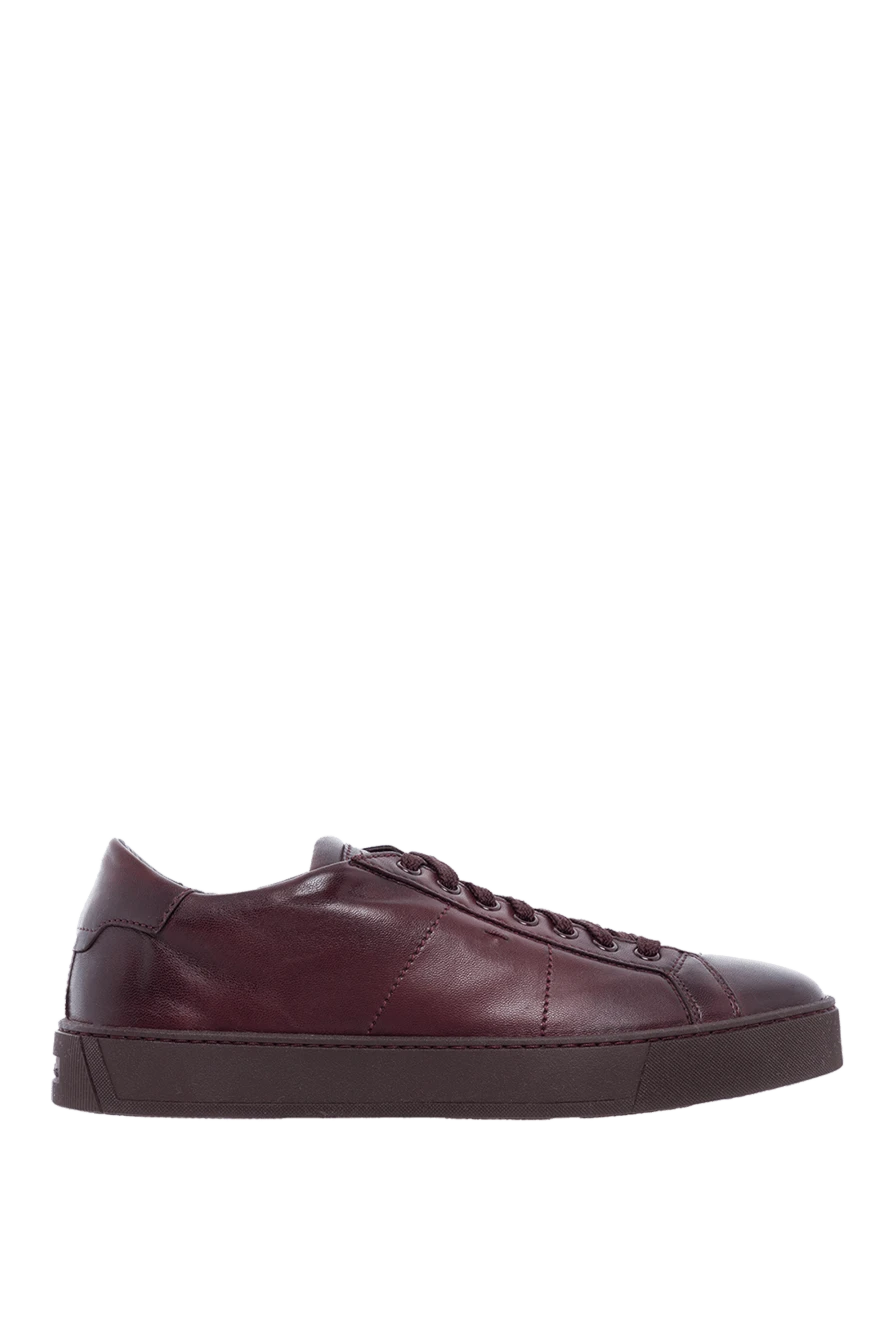 Santoni man burgundy leather sinkers for men купить с ценами и фото 161948 - photo 1