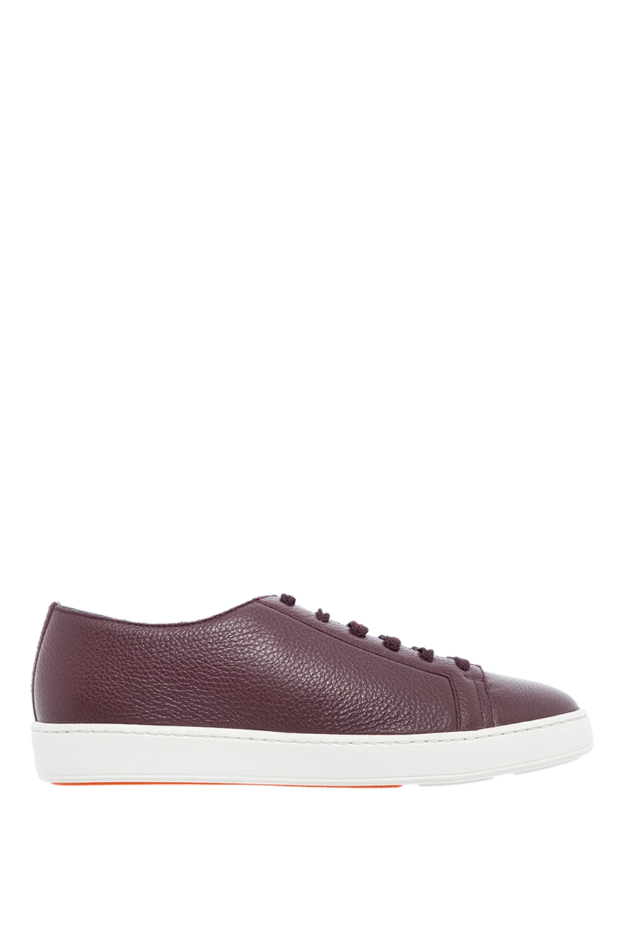 Santoni man burgundy leather sinkers for men купить с ценами и фото 161950 - photo 1