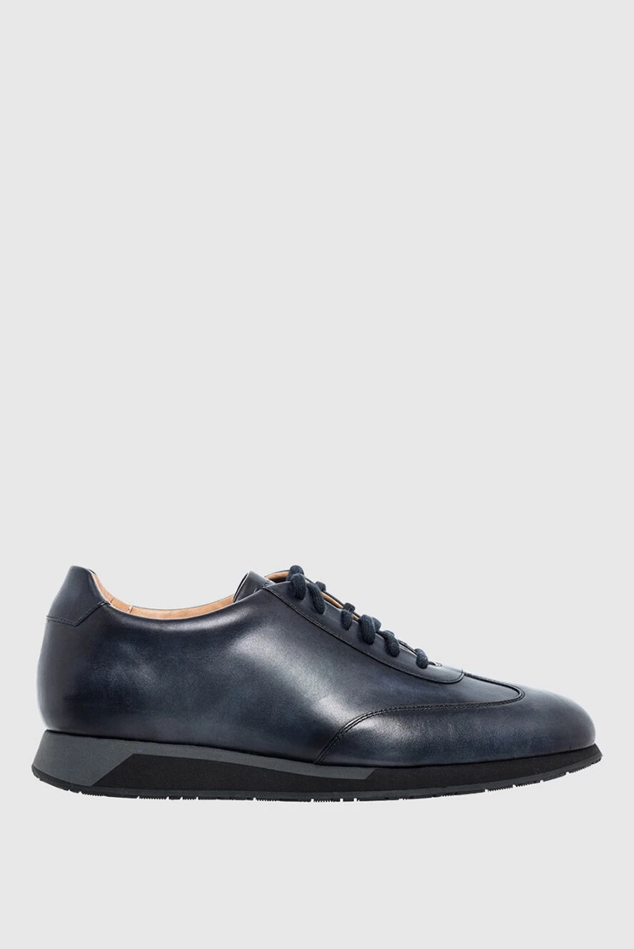 Santoni man blue leather sinkers for men купить с ценами и фото 161959 - photo 1