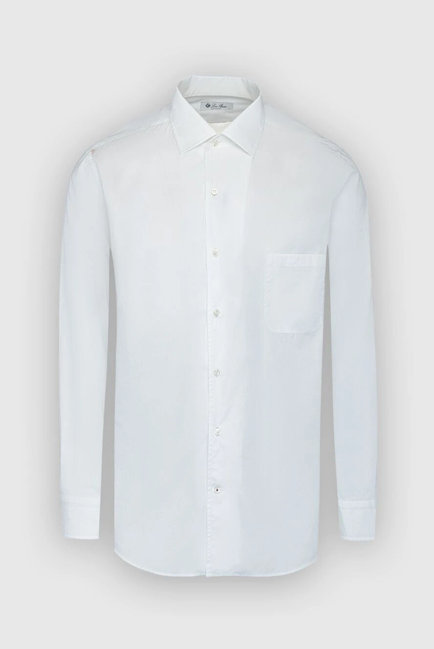 Loro Piana man white cotton shirt for men купить с ценами и фото 162121 - photo 1