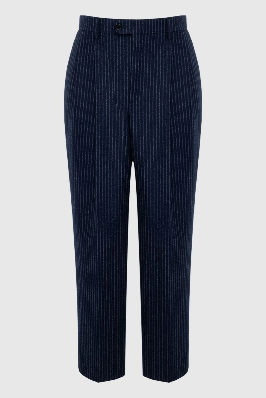 Celine woman blue wool trousers for women купить с ценами и фото 162157 - photo 1