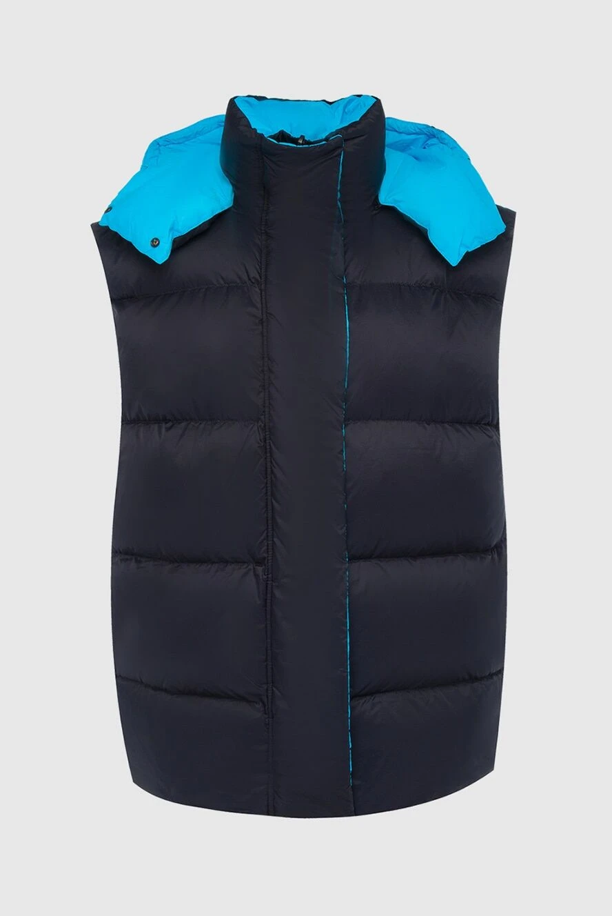 MSGM woman women's blue polyamide down vest купить с ценами и фото 162283 - photo 1