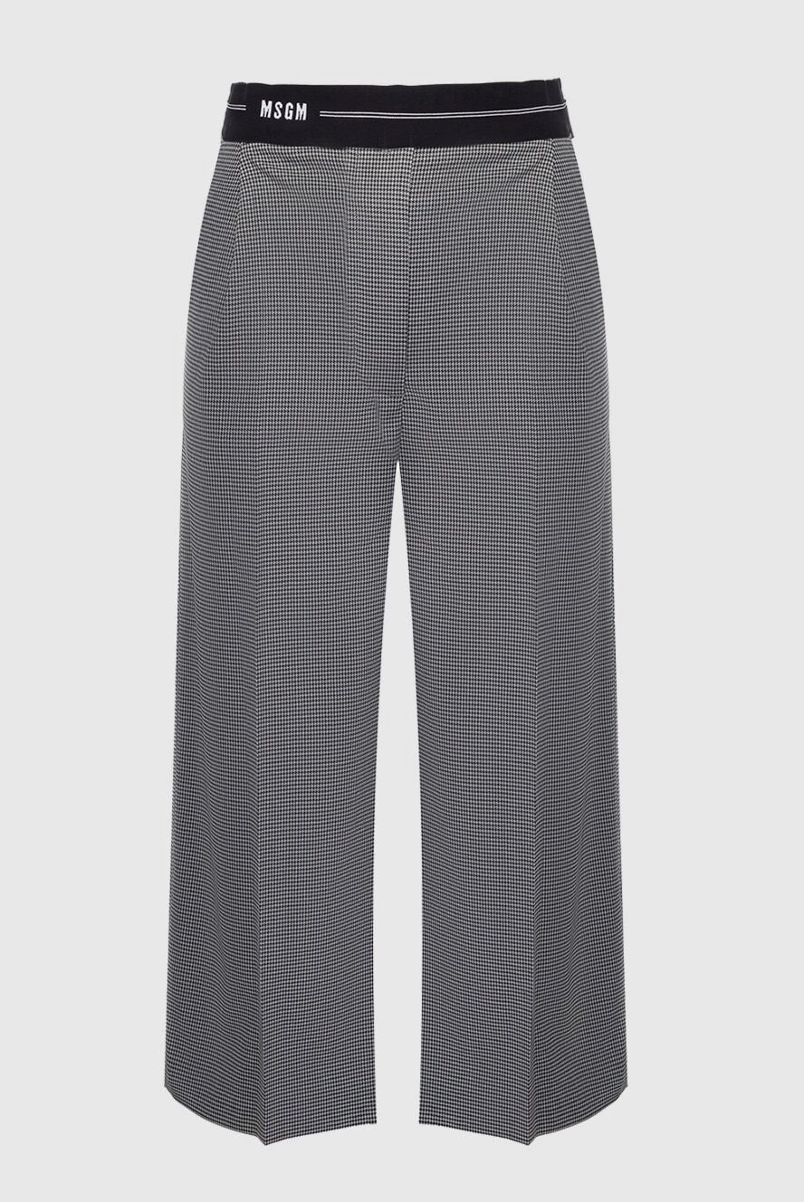 MSGM woman gray polyester and viscose trousers for women купить с ценами и фото 162286 - photo 1