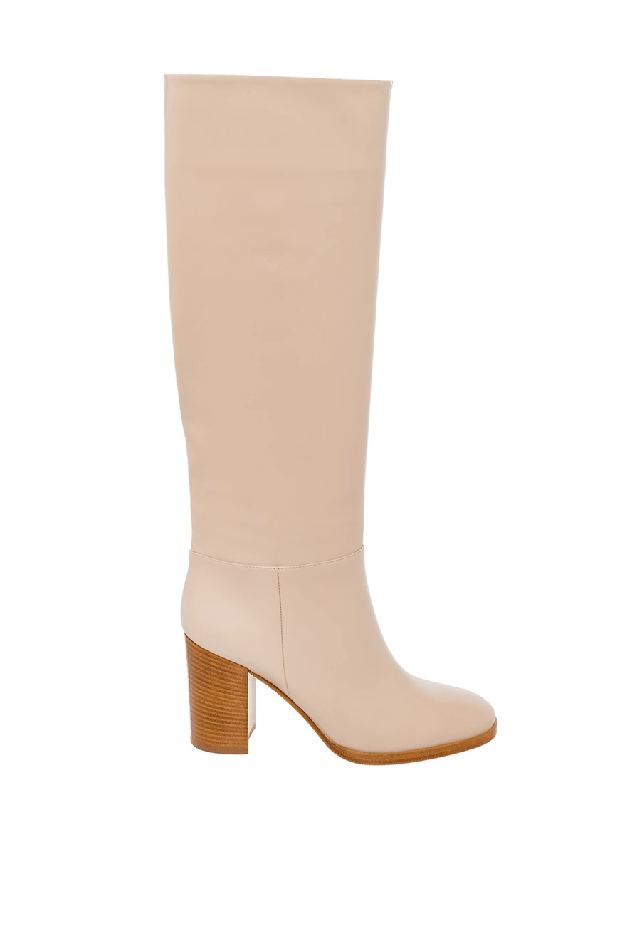 Gianvito Rossi woman beige leather boots for women купить с ценами и фото 162357 - photo 1