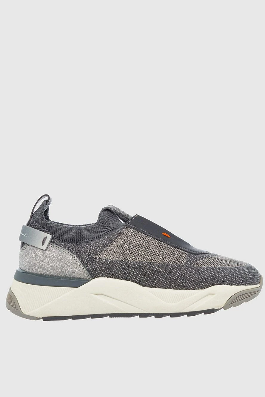 Santoni woman gray textile sneakers for women купить с ценами и фото 162362 - photo 1