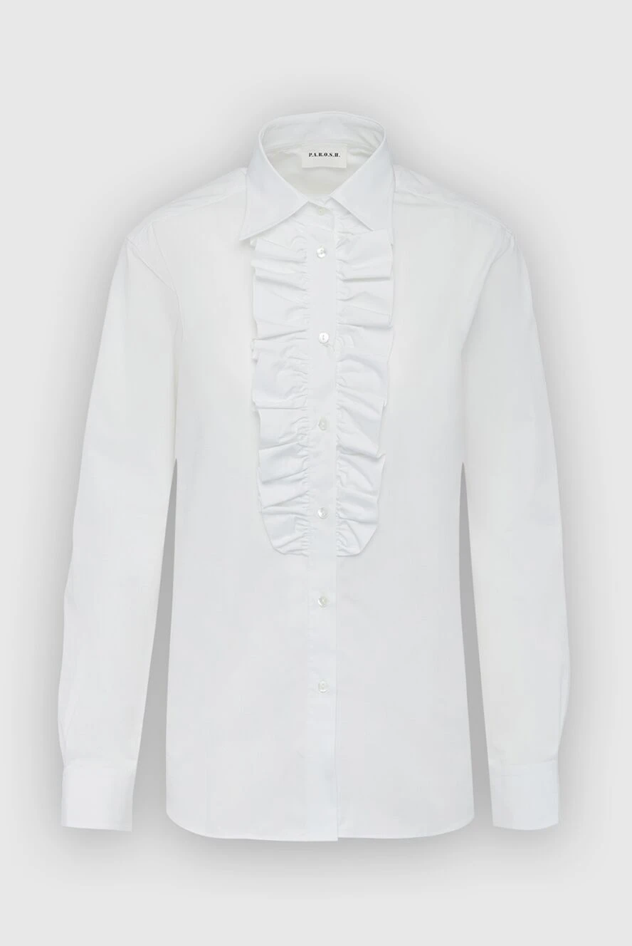 P.A.R.O.S.H. woman white cotton blouse for women купить с ценами и фото 162398 - photo 1