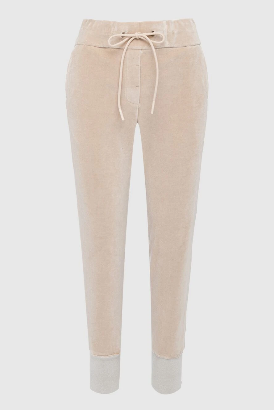 Cappellini woman women's beige cotton and polyamide trousers купить с ценами и фото 162451 - photo 1