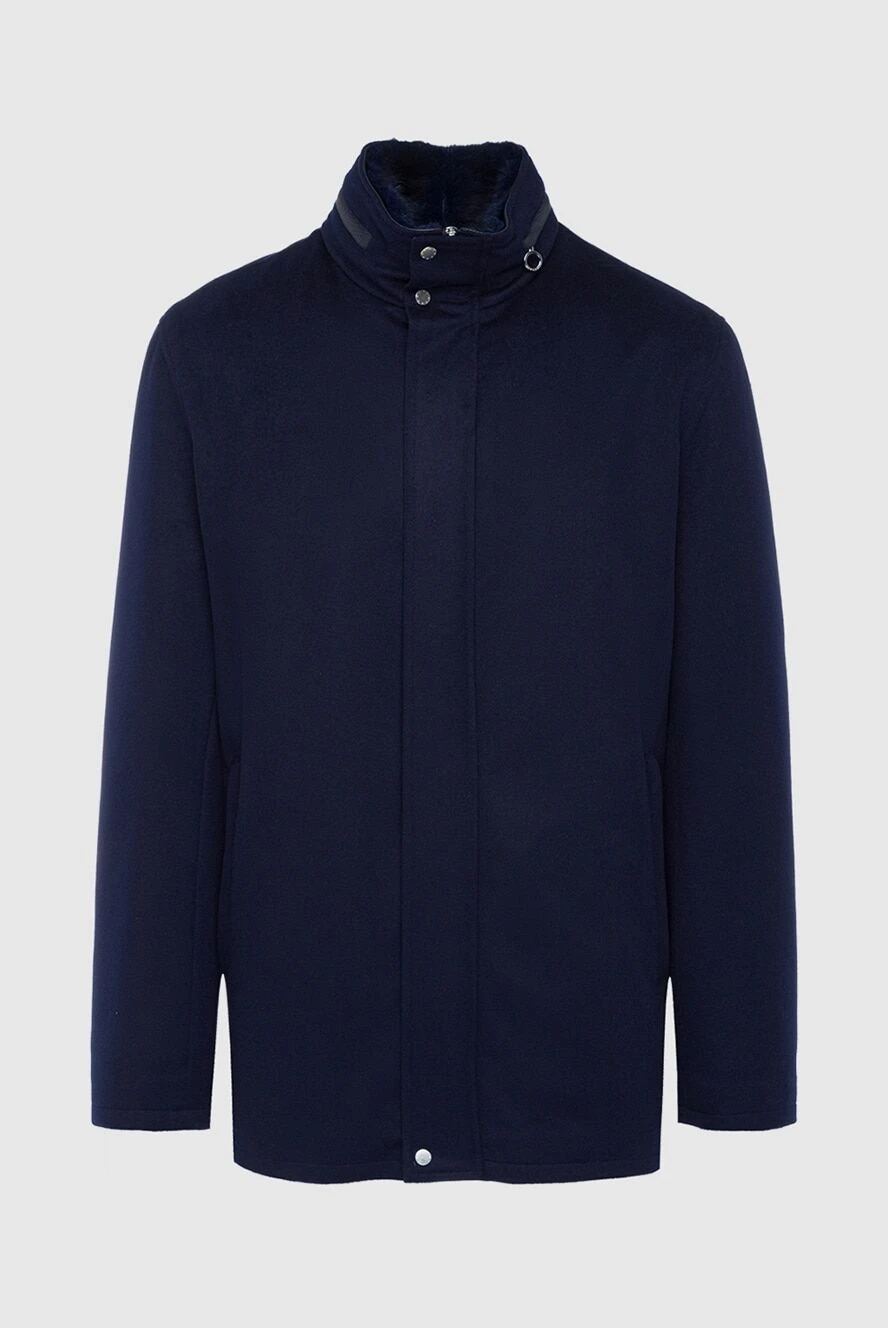 Seraphin куртка кашемировая удлиненная на меху синяя мужская 162471 - фото 1