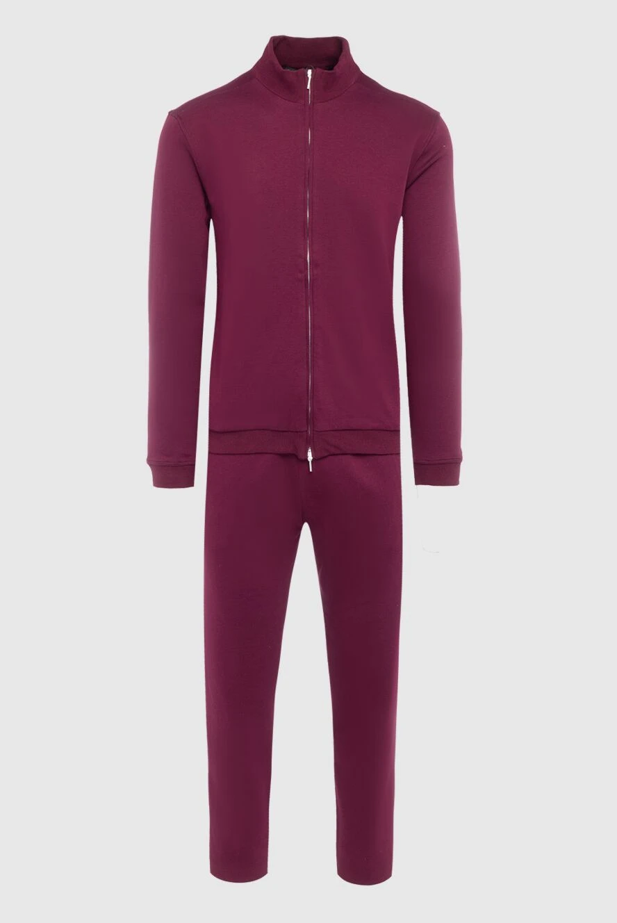 Cesare di Napoli man men's cotton sports suit, burgundy купить с ценами и фото 162521 - photo 1