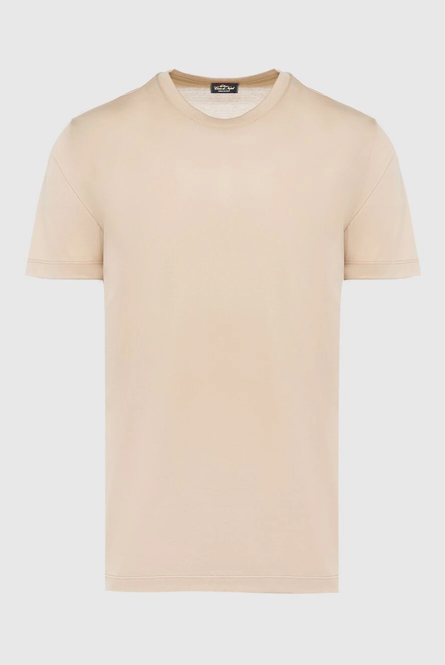 Cesare di Napoli man beige cotton t-shirt for men купить с ценами и фото 162527 - photo 1