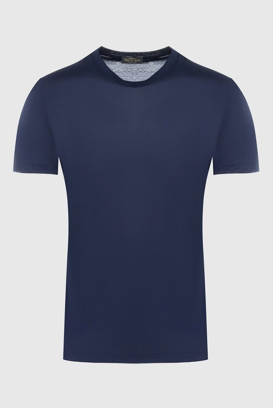 Cesare di Napoli man cotton t-shirt blue for men купить с ценами и фото 162528 - photo 1