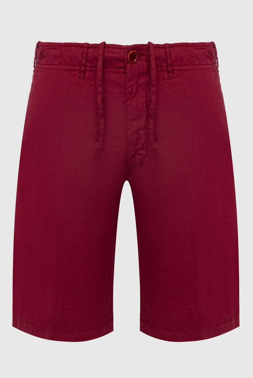 Corneliani man red linen shorts for men купить с ценами и фото 162604 - photo 1