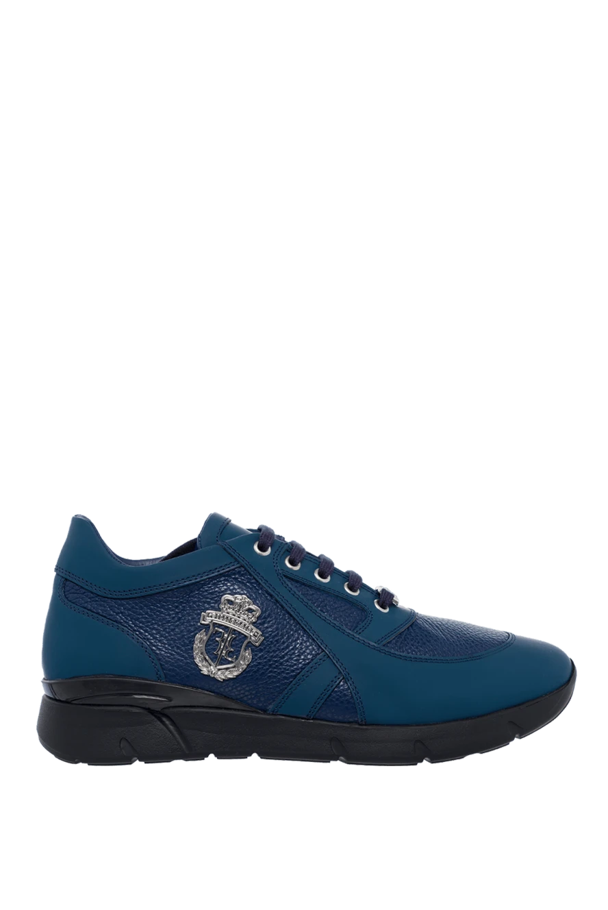 Billionaire man blue leather sneakers for men купить с ценами и фото 162618 - photo 1