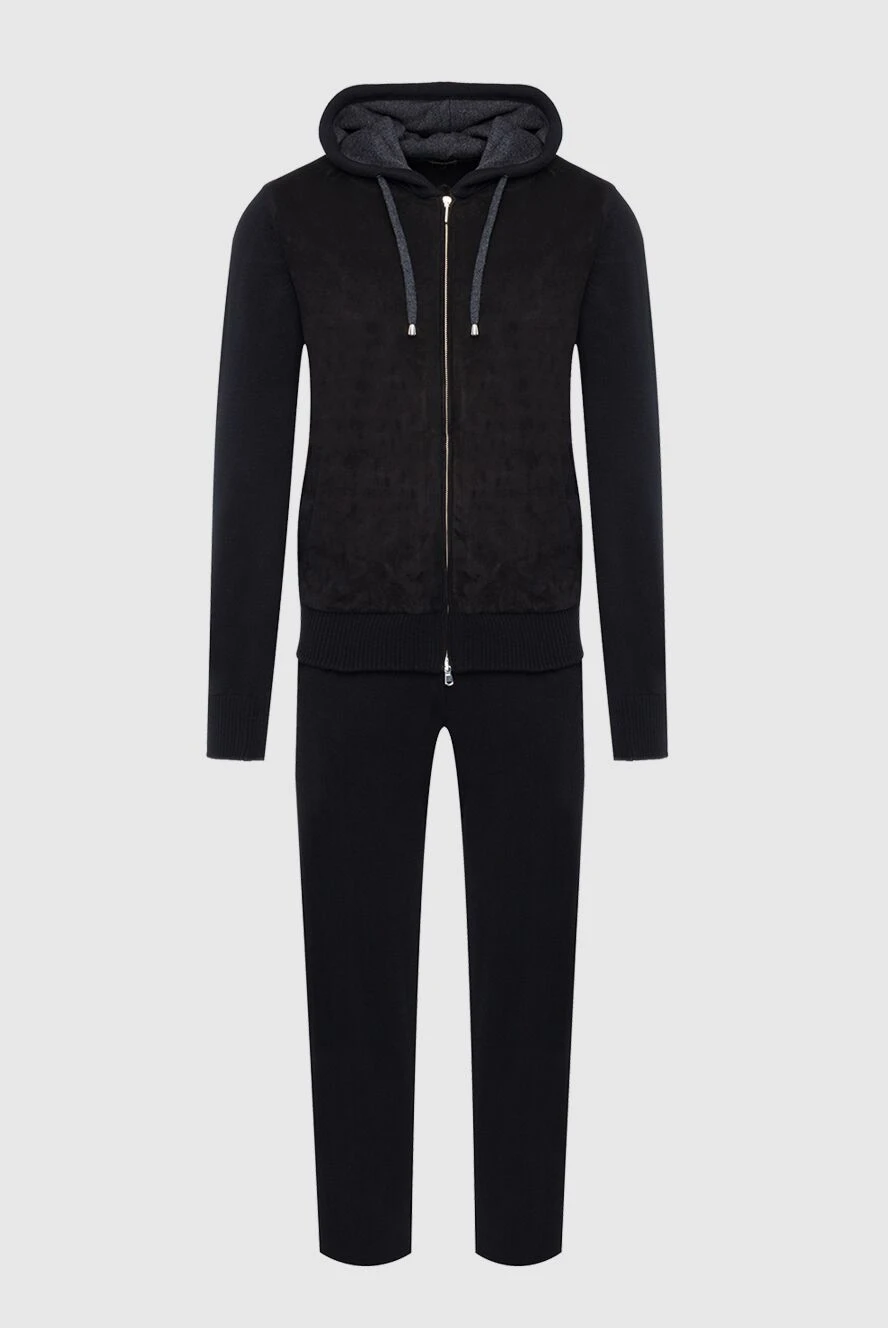 Cesare di Napoli man men's sports suit made of wool, viscose and cashmere, black купить с ценами и фото 162688 - photo 1