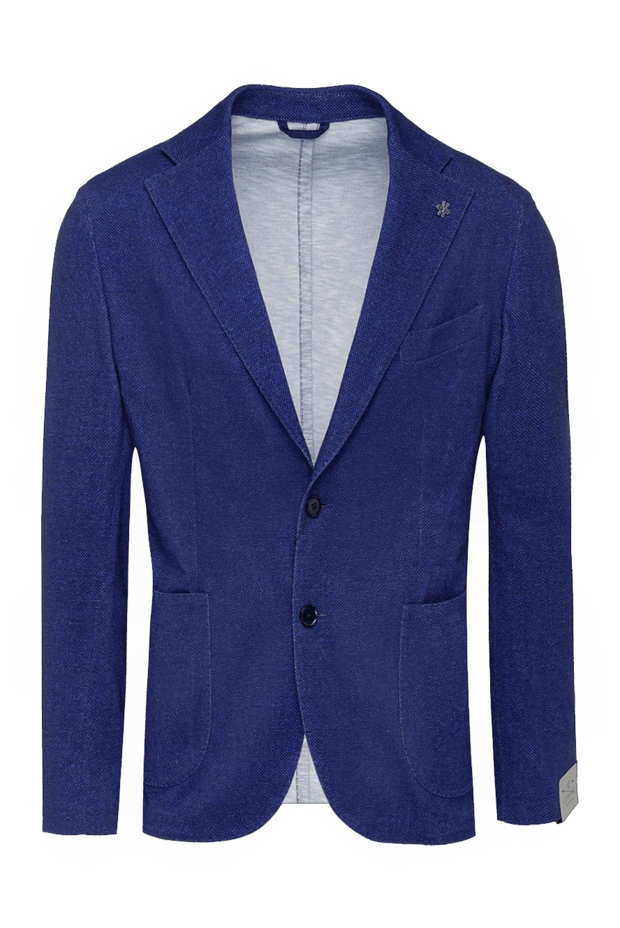 Lubiam мужской синий пиджак из хлопка 162700 - фото 1