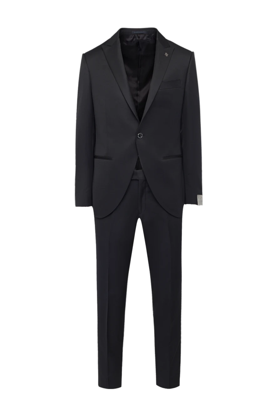 Lubiam костюм-смокинг черный с фирменным пином-бутоньеркой мужской 162717 - фото 1