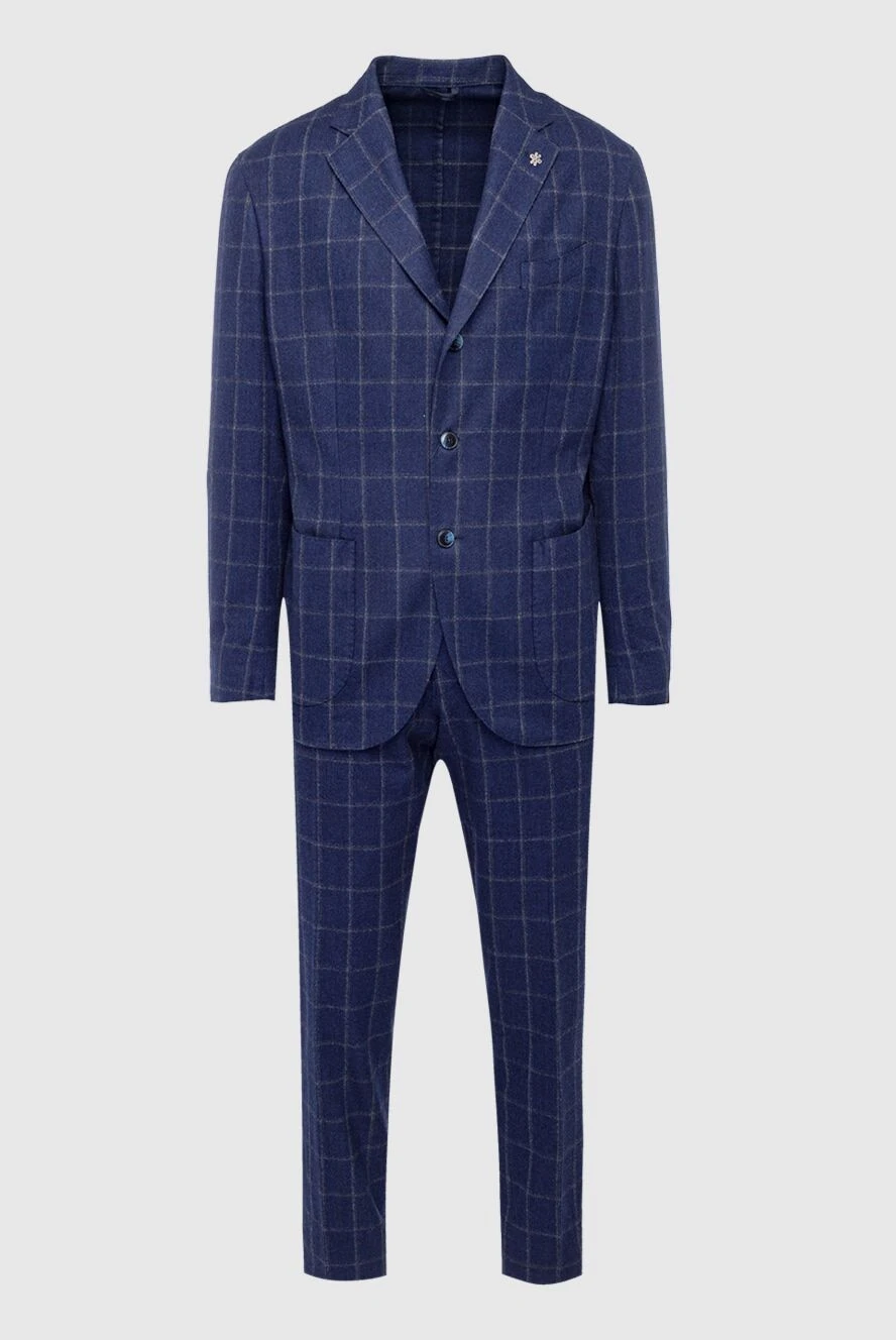 Lubiam man men's suit made of wool, blue купить с ценами и фото 162731 - photo 1