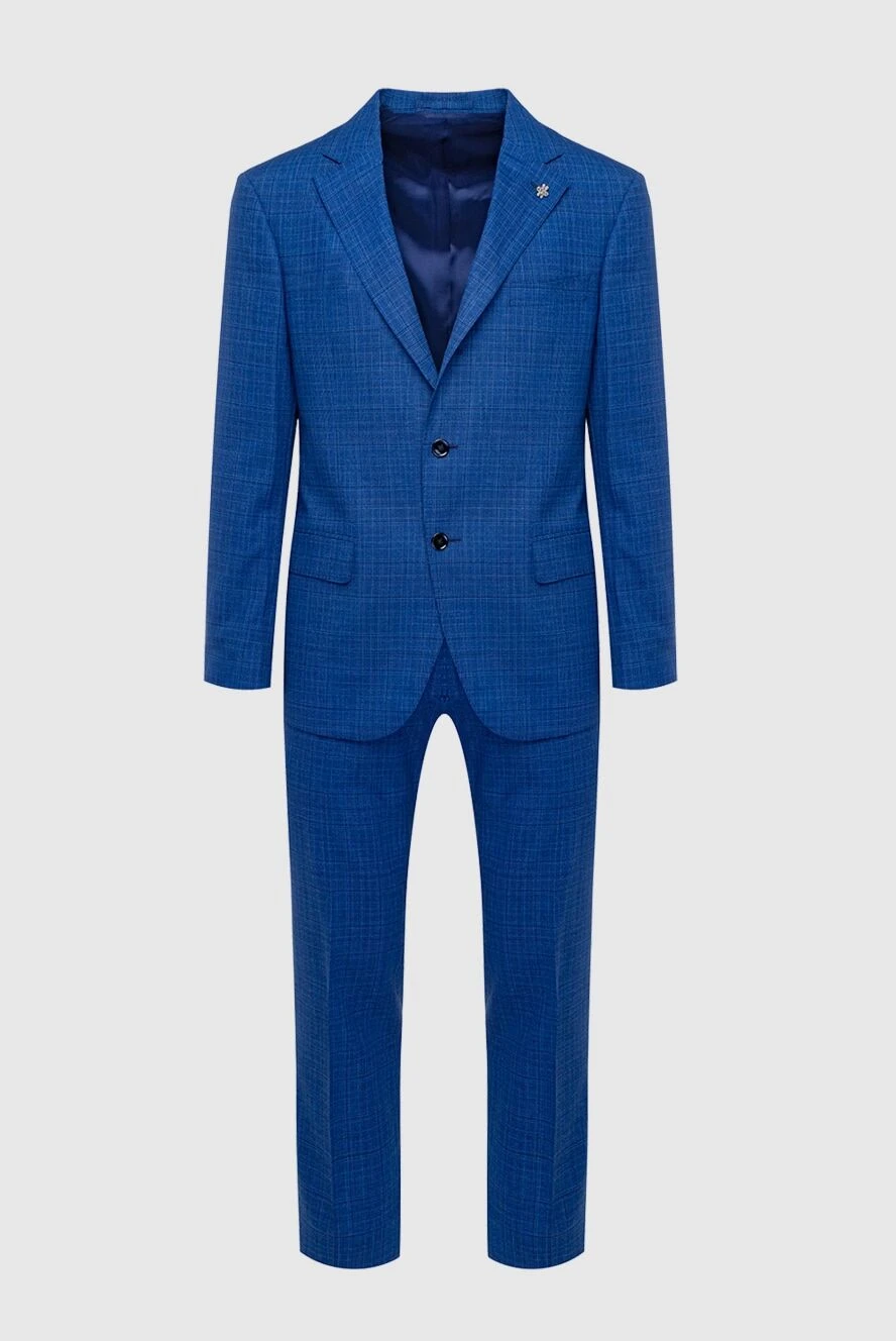 Lubiam man men's suit made of wool, blue купить с ценами и фото 162762 - photo 1