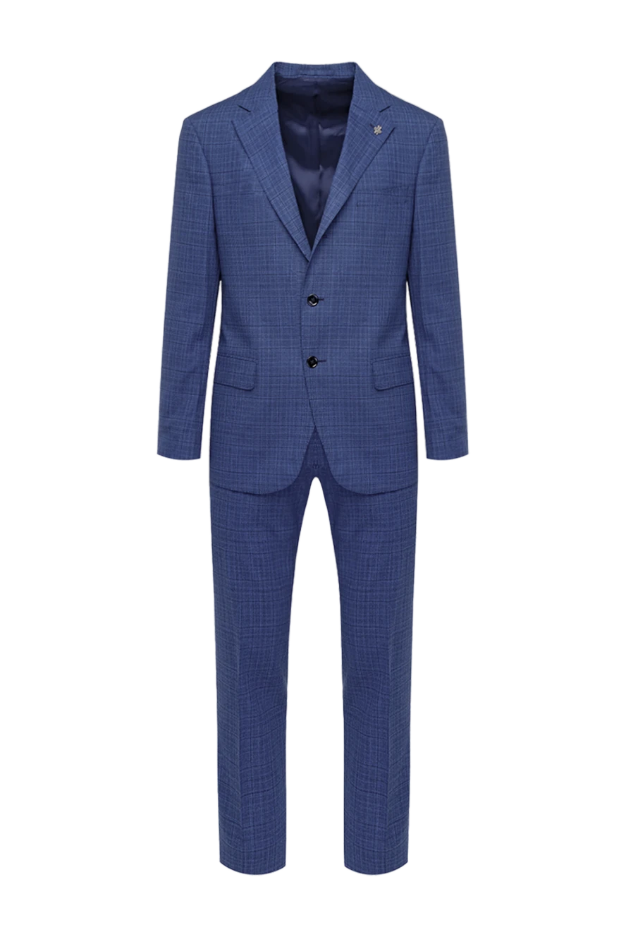 Lubiam man men's suit made of wool, blue 162762 - photo 1