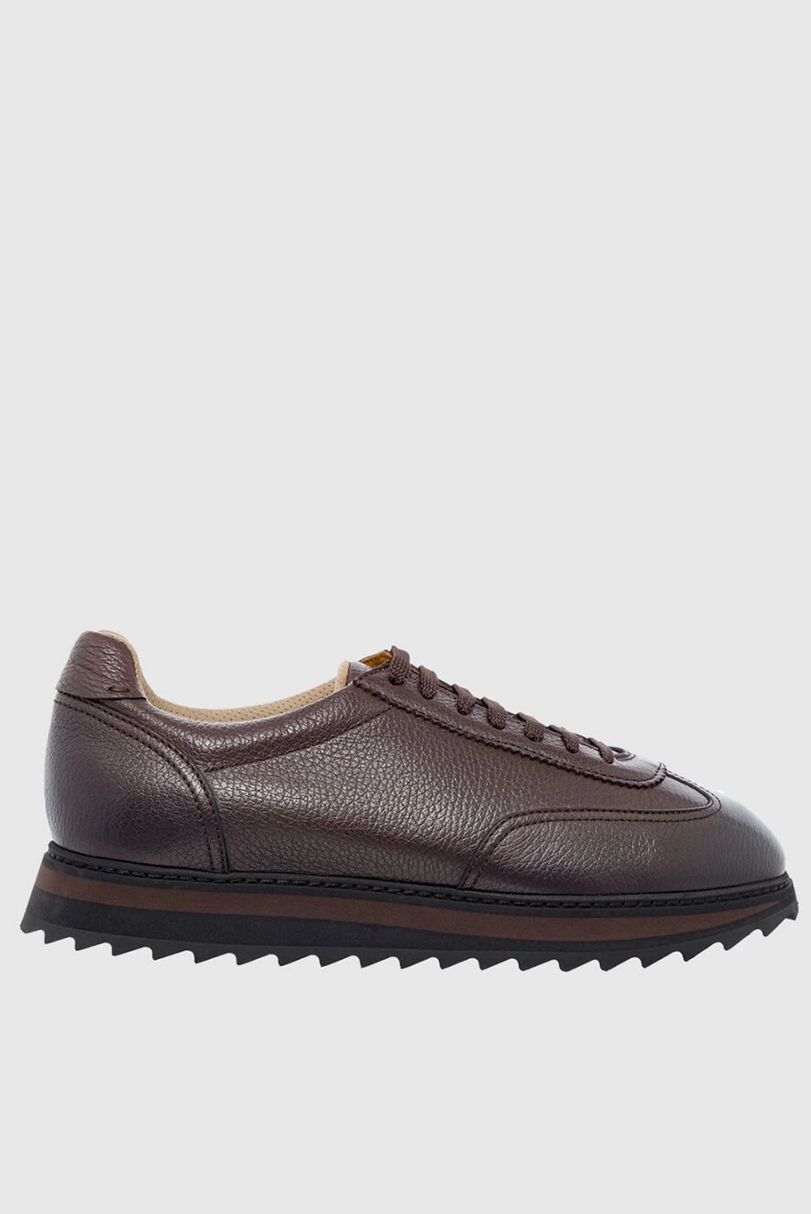 Doucal`s man brown leather sneakers for men купить с ценами и фото 162783 - photo 1