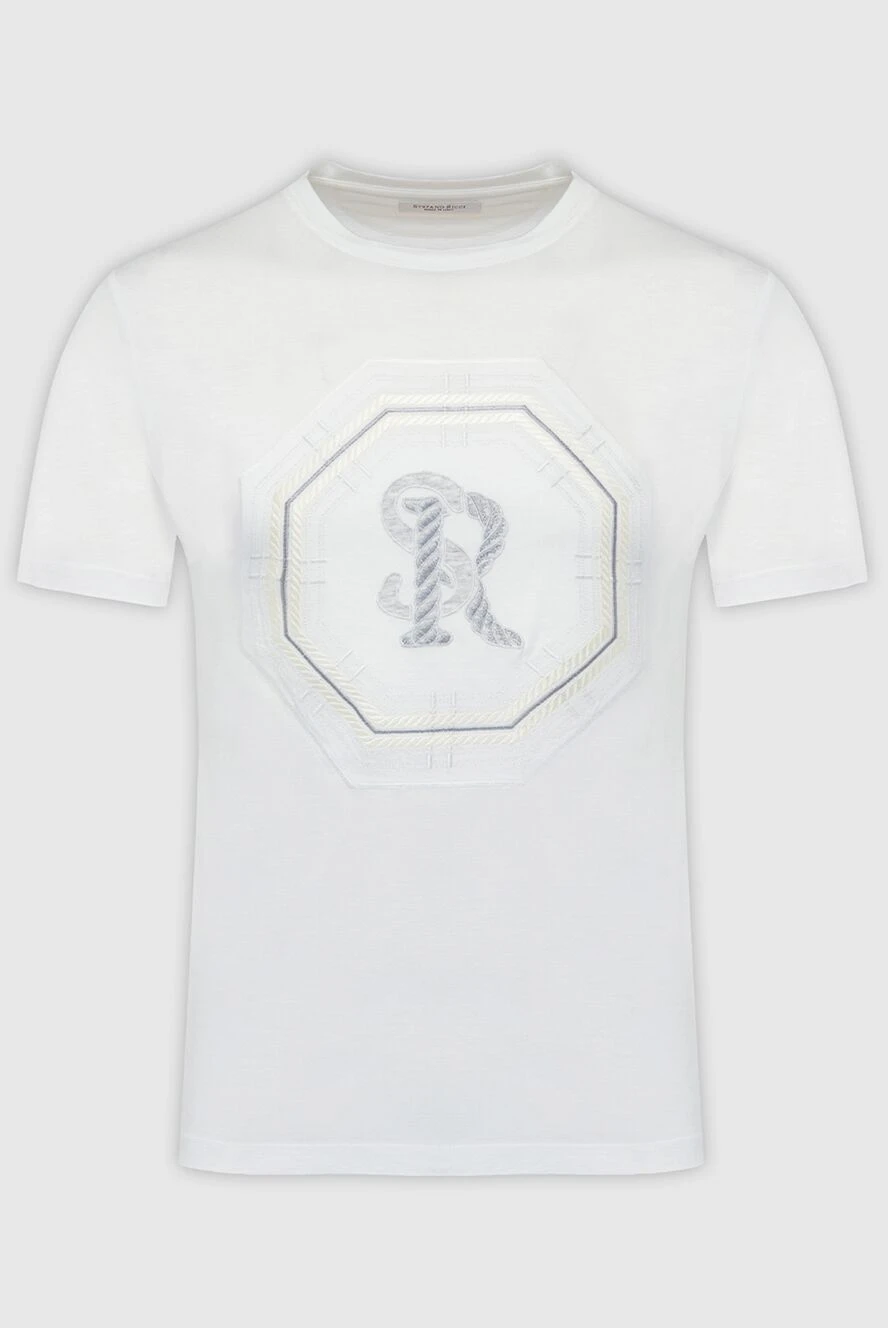 Stefano Ricci white cotton and modal t-shirt with a 3d monogram 162818 - photo 1