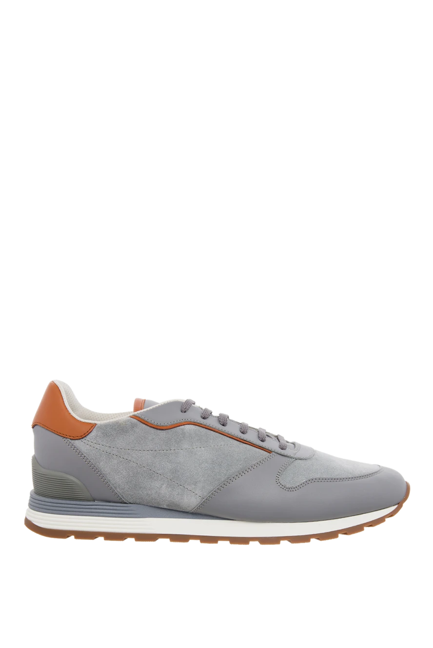 Gray suede sneakers for men