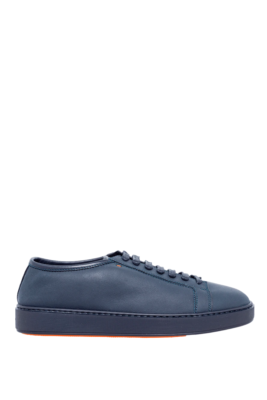 Santoni man blue leather sneakers for men купить с ценами и фото 163157 - photo 1