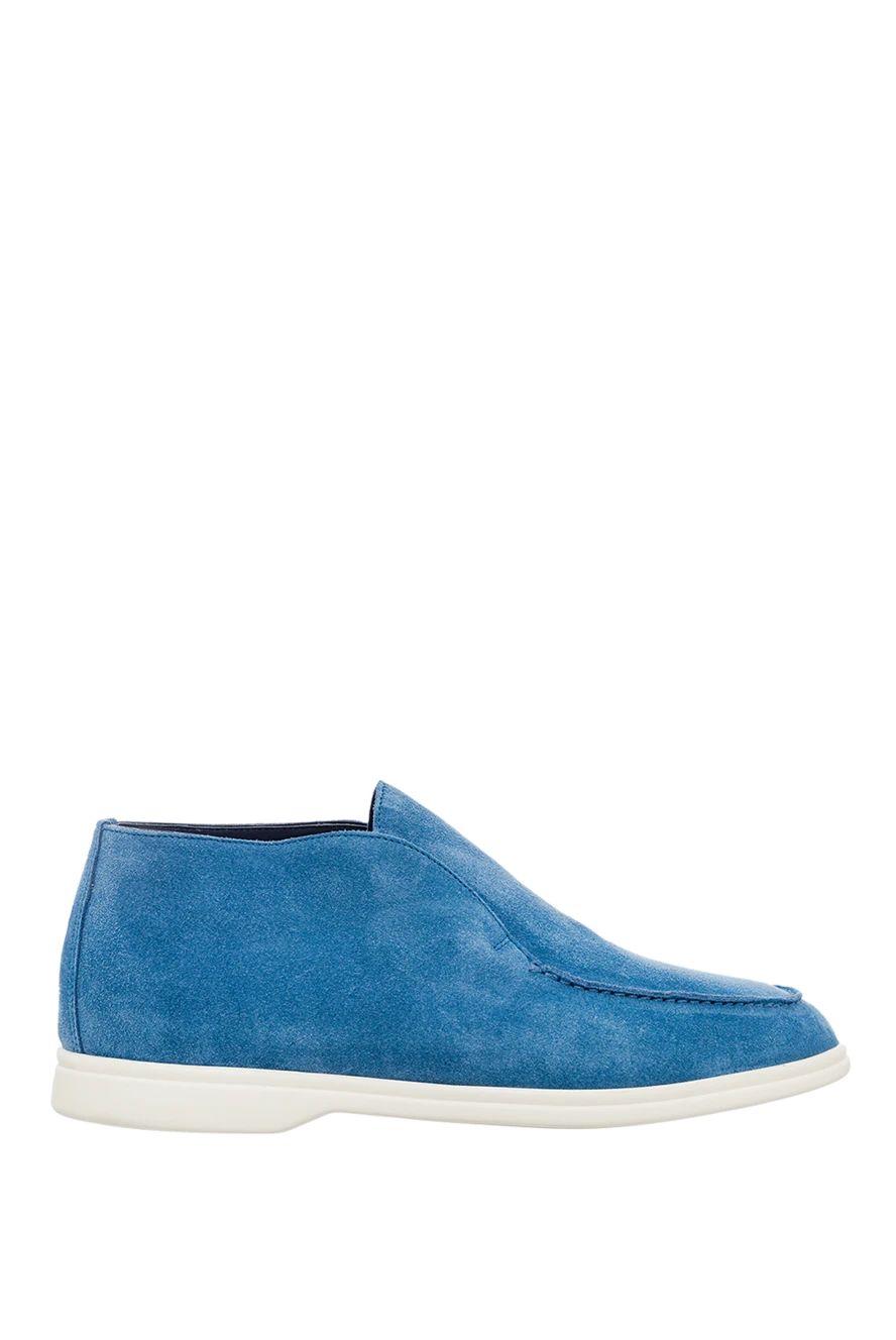 Cesare di Napoli man blue suede loafers for men купить с ценами и фото 163216 - photo 1