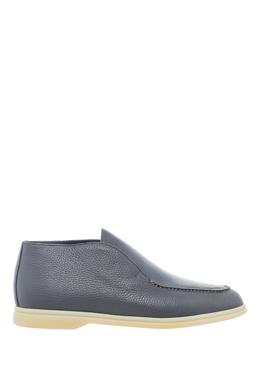 Cesare di Napoli man gray leather loafers for men купить с ценами и фото 163233 - photo 1