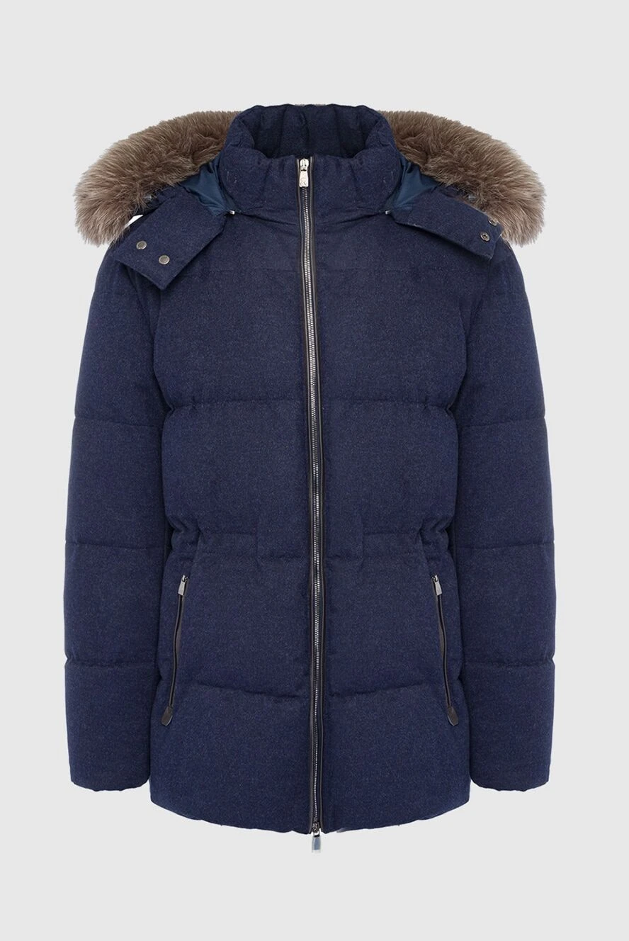 Corneliani man down jacket men's cashmere blue купить с ценами и фото 163319 - photo 1