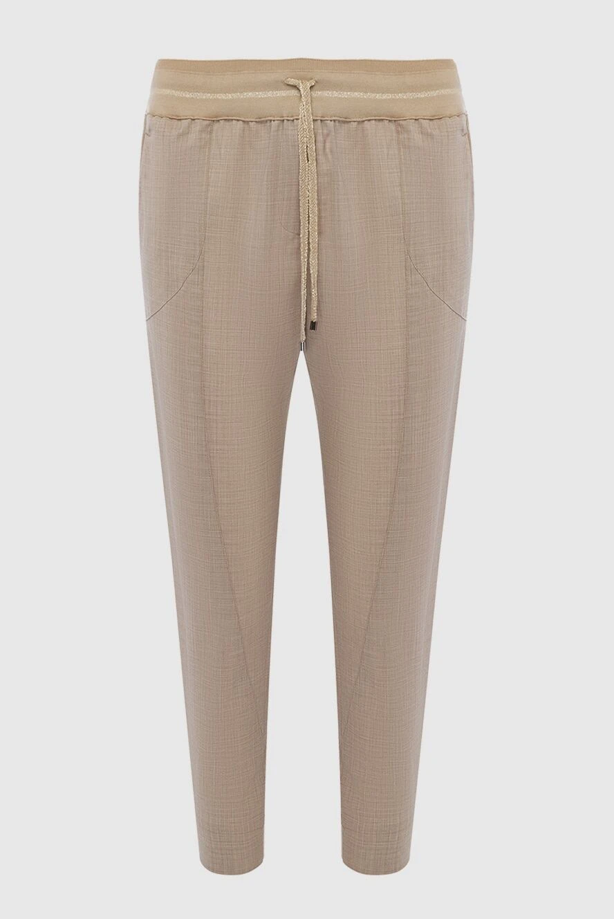 Lorena Antoniazzi woman beige wool trousers for women купить с ценами и фото 163444 - photo 1