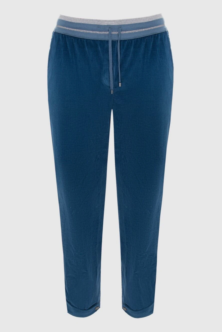 Lorena Antoniazzi woman blue cotton trousers for women купить с ценами и фото 163448 - photo 1