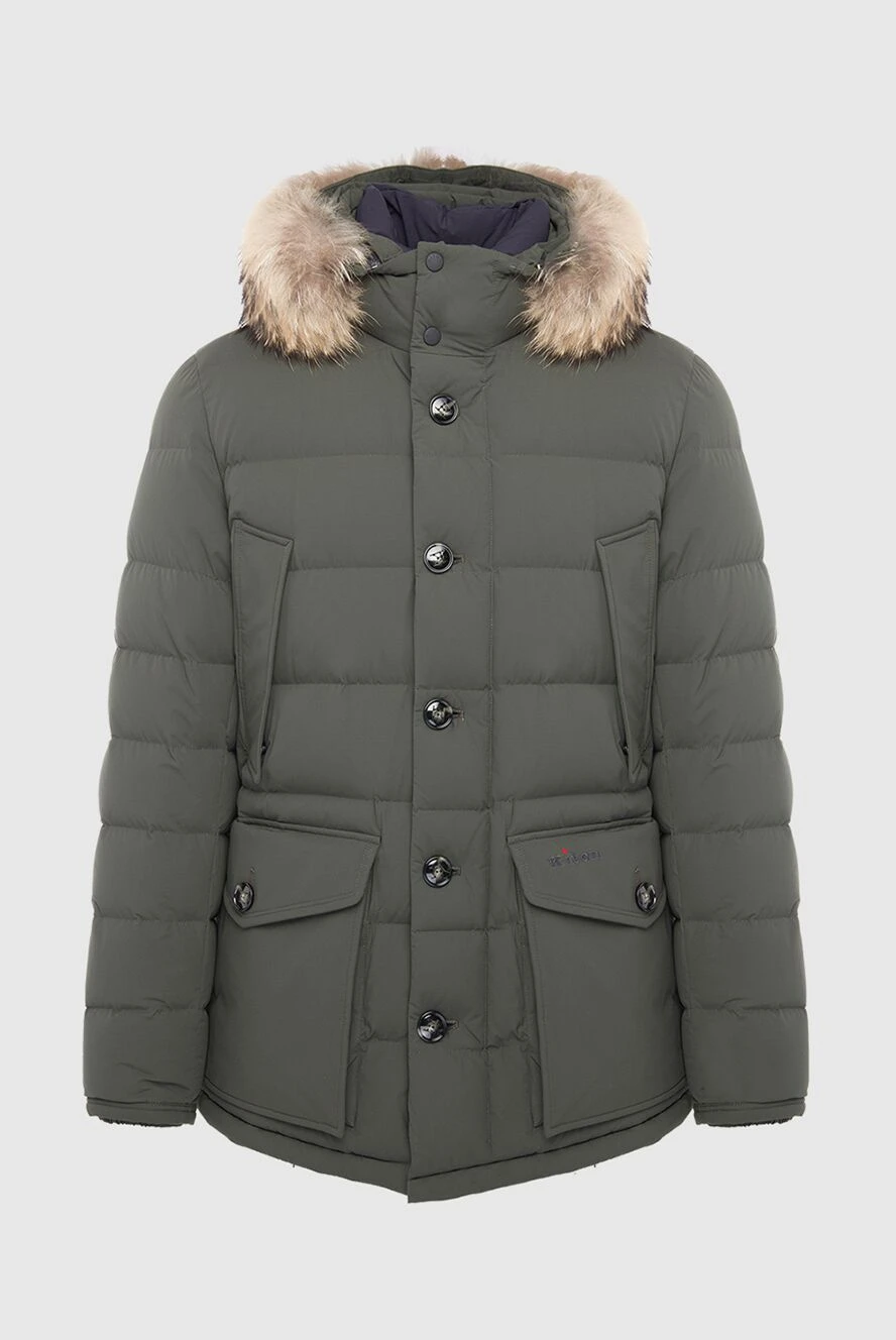 Kiton man men's down jacket made of polyamide and elastane green купить с ценами и фото 163553 - photo 1